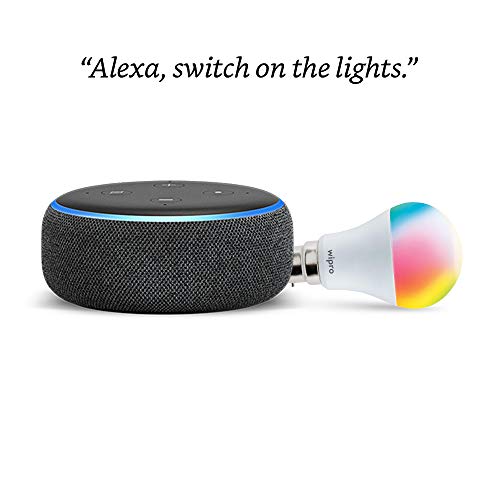 Echo Dot (3Rd Gen, Black) + Wipro 9W Led Smart Color Bulb Combo – Works With Alexa – Smart Home Starter Kit