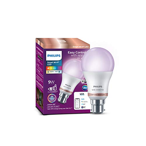 Philips Wiz Smart Wi-Fi Led Bulb B22 9-Watt, Compatible With Amazon Alexa And Google Assistant (Pack Of 1)