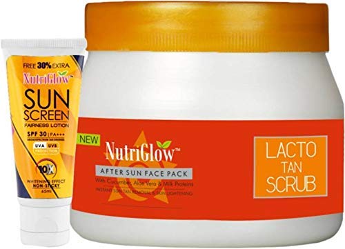 Nutriglow Lacto Tan Scrub, 500 G With Sunscreen Lotion Spf 30, 65 Ml