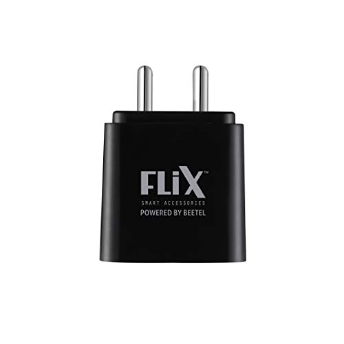 Flix (Beetel) Rise 2.4 Dual Port 5V/2.4 A Output, Usb Charger +1 Meter Micro Usb Cable (Black), (Model: Xwc-63D)