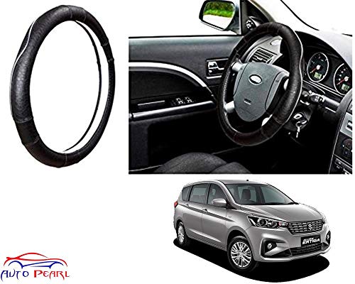 Auto Pearl Ring Type Car Steering Wheel Cover For Ertiga 2019 (Black)