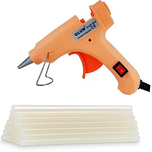 20W 20 Watt 7Mm Hot Melt Glue Gun With On Off Switch And Led Indicator (Free 10 Transparent Glue Sticks)