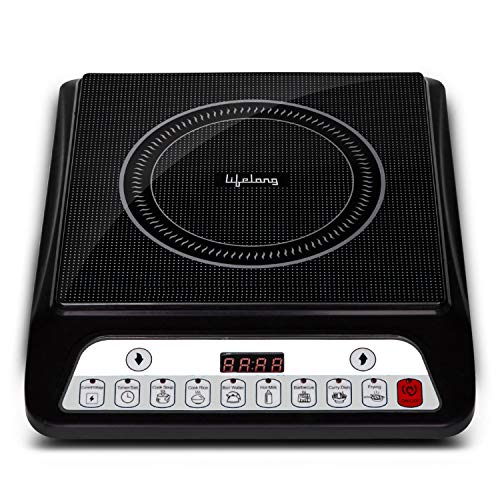 Lifelong Inferno Llic30 2000 Watt Induction Cooktop For Home With 7 Preset Indian Menu Option And Auto-Shut Off | Easy Cooking, 1 Year Warranty (Grey)