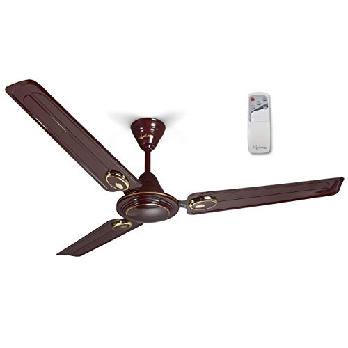 Lifelong Glide 1200 Mm Semi-Décor Ceiling Fan With Remote (Brown) | High Speed | 2 Year Warranty