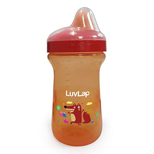 Luvlap Little Fox Spout Sipper For Infant/Toddler, 300Ml, Anti-Spill Sippy Cup With Easy Sip Silicone Spout Bpa Free, 6M+ (Orange)