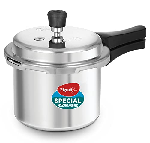 Pigeon By Stovekraft 12736 Aluminium Pressure Cooker 3 Litre Non Induction Base Outer Lid (Silver)