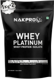 Nakpro Platinum 100% Whey Protein Isolate Supplement Powder Whey Protein(2 Kg, Unflavored)