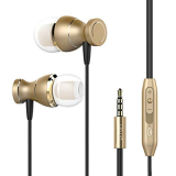 Ptron Magg Hbe (High Bass Earphones) Magnetic In-Ear Wired Headphones With Mic – (Gold)
