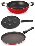 Nirlon Non-Stick Chemical Free Non-Induction 3 Piece Kitchenware Essential Combo Item Gift Set