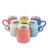 Anwaliya Fauna Series Ceramic Coffee Mugs, 230 Ml, Set Of 6, Bottle Random Color