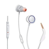 Jbl Quantum 50 By Harman Wired In-Ear Gaming Headphone With Twist Lock Technology, Inline Voice Focus Microphone And Master Volume Slider (White)