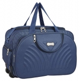 Fur Jaden Navy Travel Duffel Weekender Bag With 2 Wheels And Adjustable Shoulder Strap With 2 Compartments And 3 Pockets