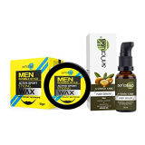 Men Invisible Style Active Sport Styling Hair Wax (50Gm) Restylable Anytime & X-Tenso Care Hair Serum (50Ml) Combo Pack